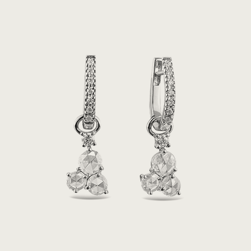 18 kt white gold earrings with white diamond ABRAZO 