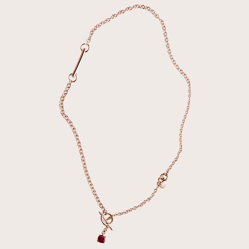 18 ct rose gold fine chain necklace