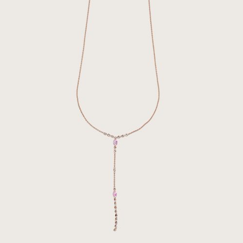18 ct rose gold necklace with brown diamonds