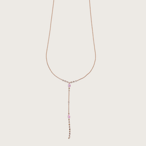 18 ct rose gold necklace with brown diamonds