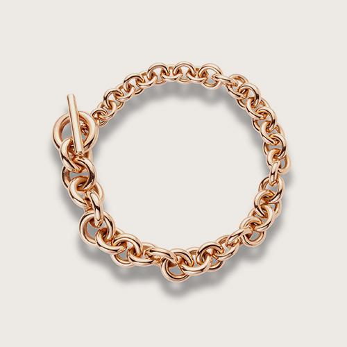 18 ct rose gold bracelet with white diamonds