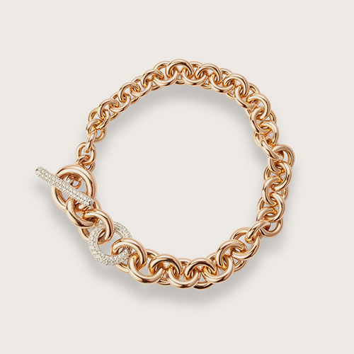 18 ct rose gold bracelet with white diamonds