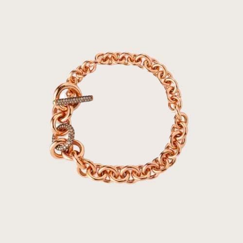 18 ct rose gold bracelet with white diamonds