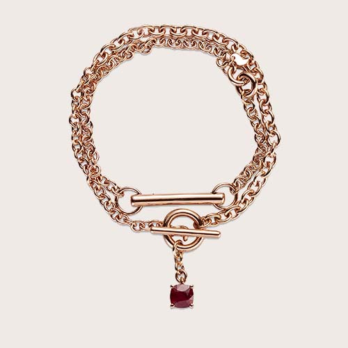 18 ct rose gold bracelet with white diamonds