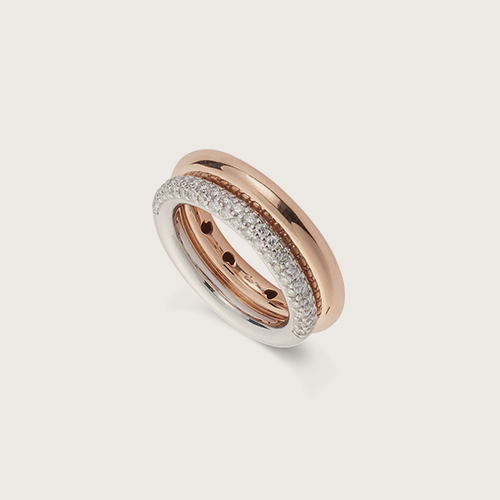 18 ct rose gold ring with white diamonds
