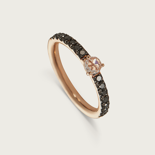 18 kt rose gold and black diamonds