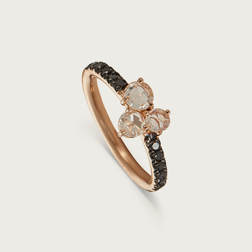 18 kt rose gold and black diamonds