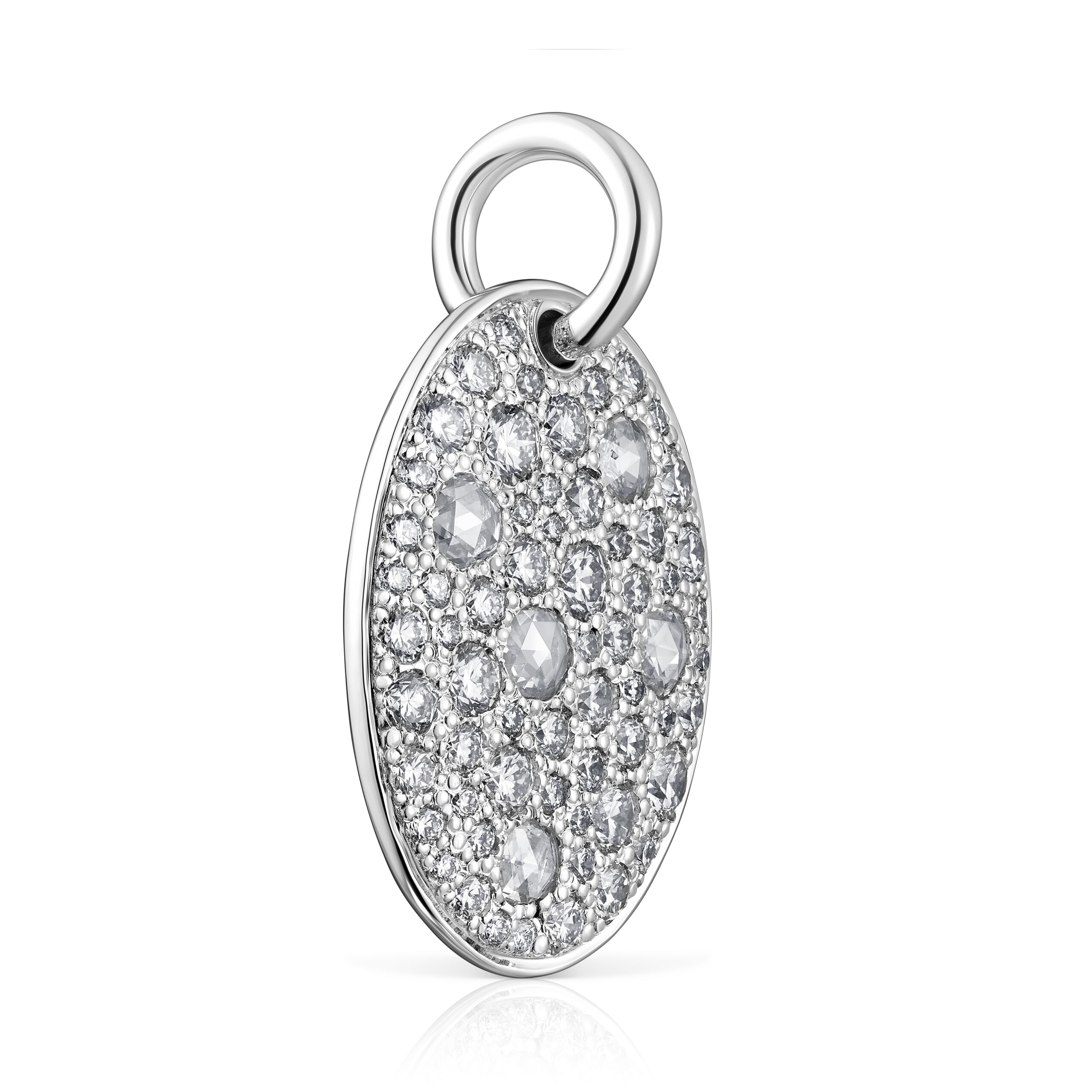 18 kt pink gold whith brown diamonds creoles earrings