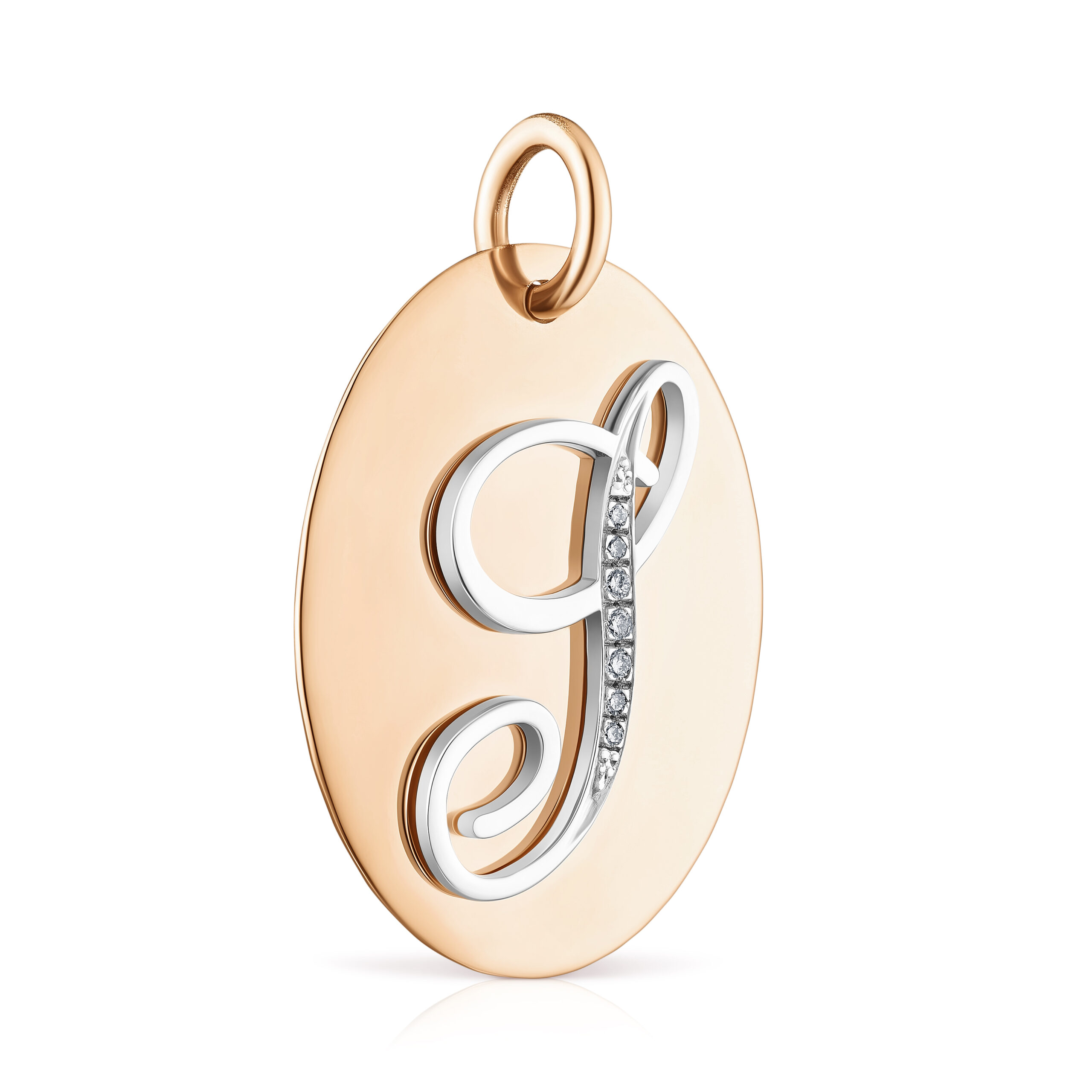 18 kt pink gold whith brown diamonds creoles earrings