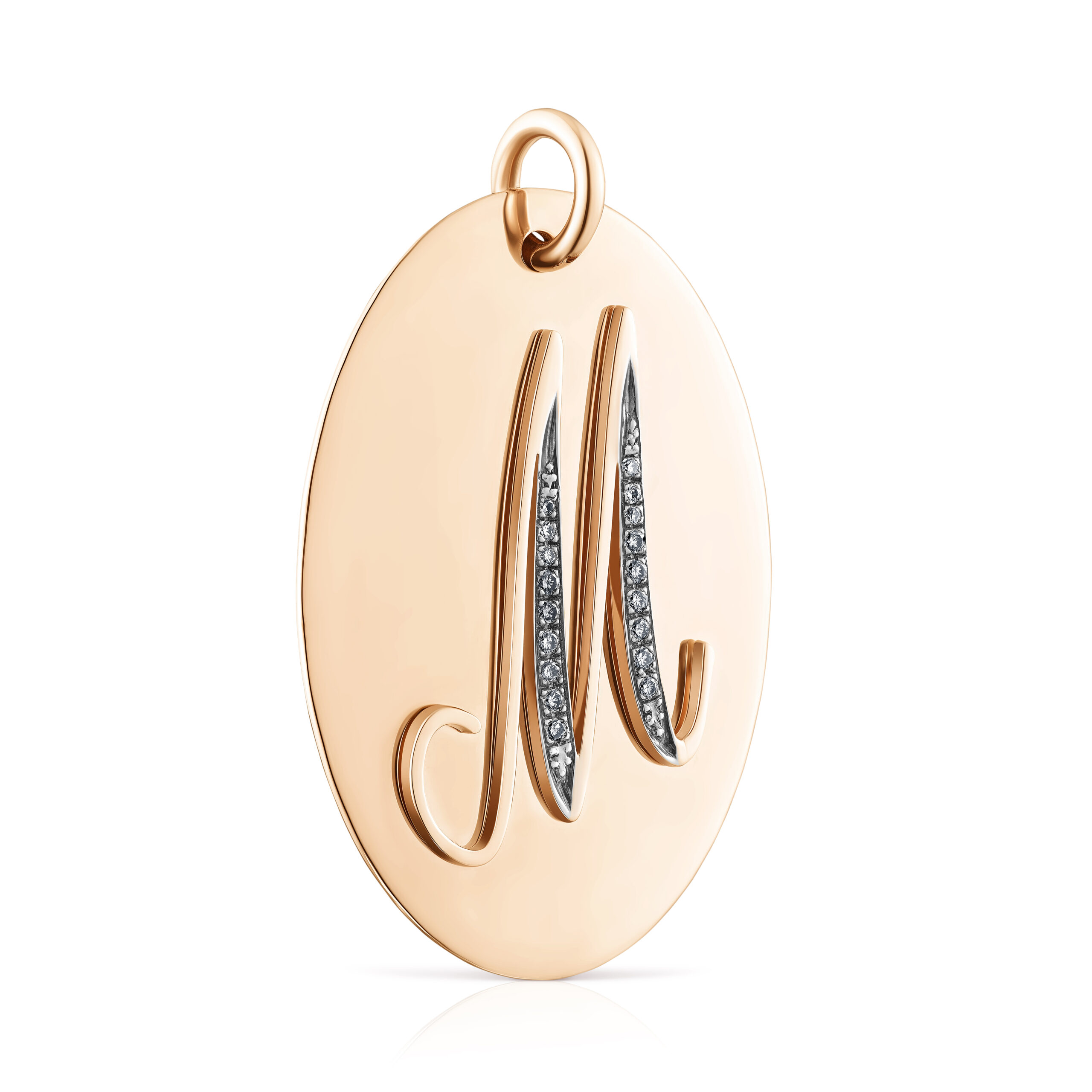 18 kt pink gold whith brown diamonds creoles earrings